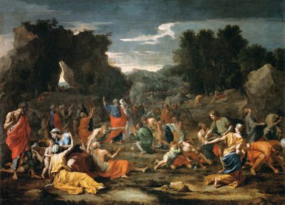 Los judíos recogiendo el maná en el desierto de Nicolas Poussin